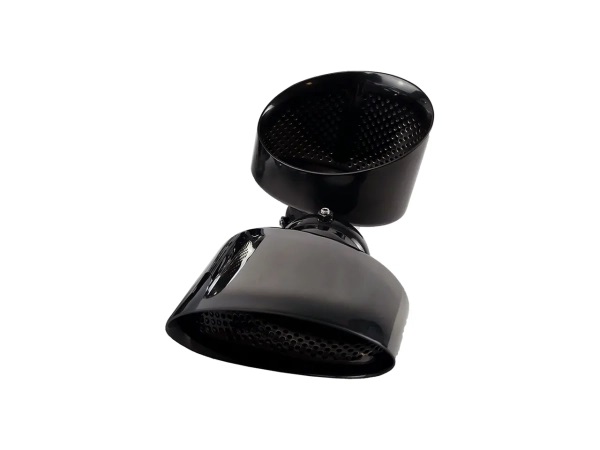 Edelstahl oval schwarz 170x110 (A:1x64mm + 1x76mm) Typ 22